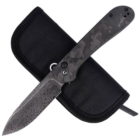 Nóż składany CIVIVI Button Lock Elementum Marble Carbon Fiber Black, Black Damascus (C2103DS-3) Civivi by WE Knife