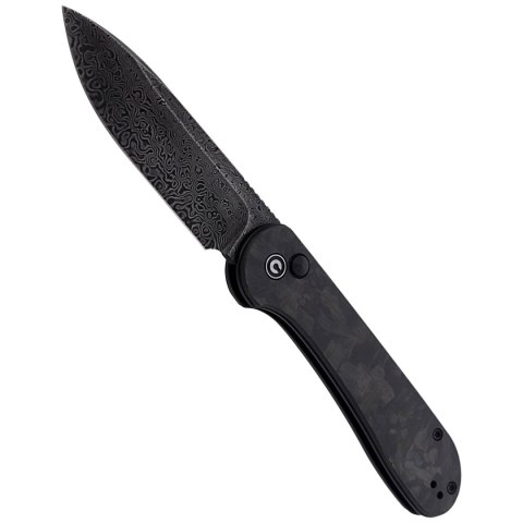 Nóż składany CIVIVI Button Lock Elementum Marble Carbon Fiber Black, Black Damascus (C2103DS-3) Civivi by WE Knife