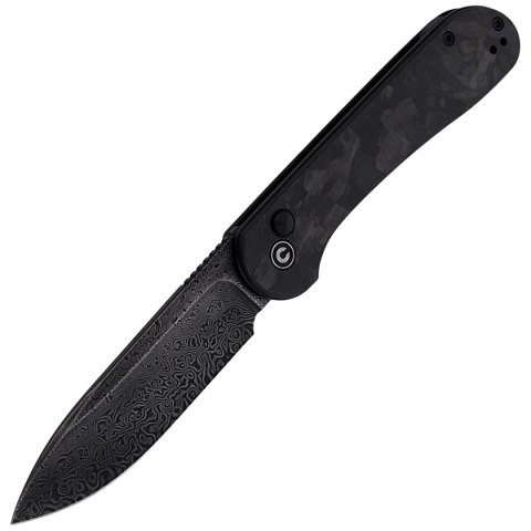 Nóż składany CIVIVI Button Lock Elementum Marble Carbon Fiber Black, Black Damascus (C2103DS-3) Civivi by WE Knife
