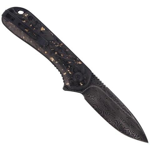Nóż składany CIVIVI Elementum Flipper Shredded Carbon Fiber / Golden Shred, Black Damascus (C907C-DS1) Civivi by WE Knife