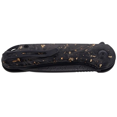 Nóż składany CIVIVI Elementum Flipper Shredded Carbon Fiber / Golden Shred, Black Damascus (C907C-DS1) Civivi by WE Knife