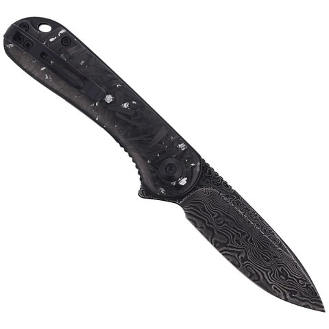 Nóż składany CIVIVI Elementum Flipper Shredded Carbon Fiber / Silvery Shred, Black Damascus (C907C-DS2) Civivi by WE Knife