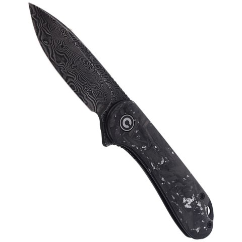 Nóż składany CIVIVI Elementum Flipper Shredded Carbon Fiber / Silvery Shred, Black Damascus (C907C-DS2) Civivi by WE Knife