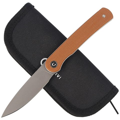 Nóż składany CIVIVI Stylum Brown Micarta, Gray Stonewashed by Ferrum Forge Knife Works (C20010B-A) Civivi by WE Knife
