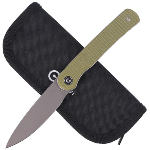 Nóż składany CIVIVI Stylum Olive Micarta, Gray Stonewashed by Ferrum Forge Knife Works (C20010B-B) Civivi by WE Knife