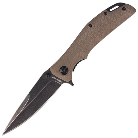 Nóż składany FoxEdge Mandatory Fun G10 Coyote Tan, Stone Washed PVD by Russ Kommer (FE-025) FOX