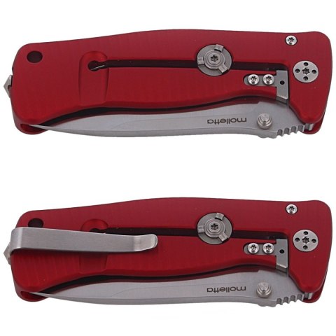 Nóż składany LionSteel SR2A Red Aluminum, Satin Sleipner by Molletta (SR2A RS) LionSteel