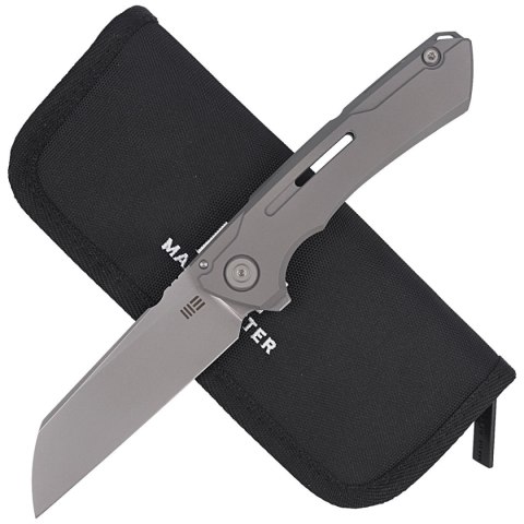 Nóż składany WE Knife Mini Buster Gray Titanium, Polished Bead Blasted CPM 20CV by Snecx Tan (2003A) WE Knife
