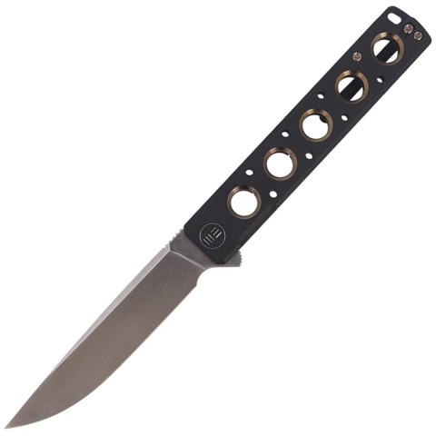 Nóż składany WE Knife Miscreant Black Titanium / Golden Holes, Satin CPM S35VN by Brad Zinker (913A) WE Knife