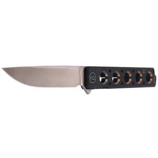 Nóż składany WE Knife Miscreant Black Titanium / Golden Holes, Satin CPM S35VN by Brad Zinker (913A) WE Knife
