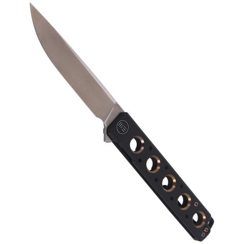 Nóż składany WE Knife Miscreant Black Titanium / Golden Holes, Satin CPM S35VN by Brad Zinker (913A) WE Knife