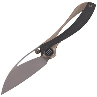 Nóż składany WE Knife Pleroma Champagne Tianium / Carbon Fiber, Polished Bead Blast M390 by Elijah Isham (821B) WE Knife