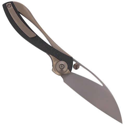 Nóż składany WE Knife Pleroma Champagne Tianium / Carbon Fiber, Polished Bead Blast M390 by Elijah Isham (821B) WE Knife