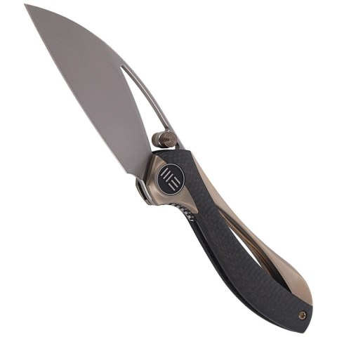 Nóż składany WE Knife Pleroma Champagne Tianium / Carbon Fiber, Polished Bead Blast M390 by Elijah Isham (821B) WE Knife