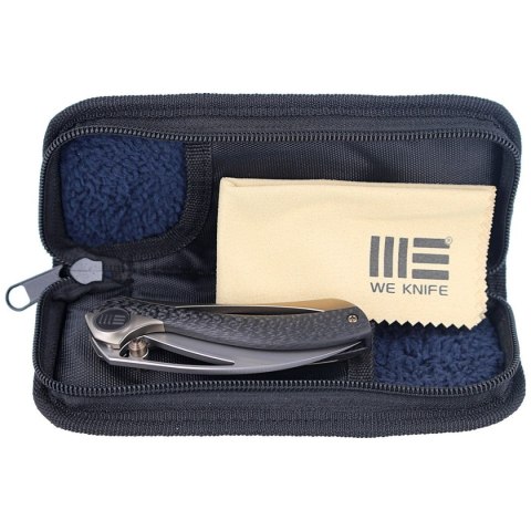 Nóż składany WE Knife Pleroma Champagne Tianium / Carbon Fiber, Polished Bead Blast M390 by Elijah Isham (821B) WE Knife
