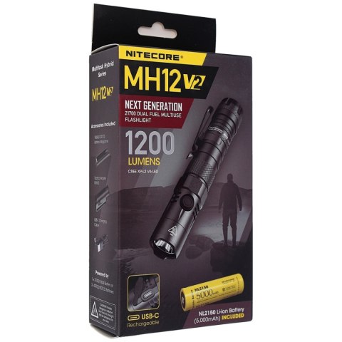 Latarka NiteCore MH12 V2 1200 lm, MultiTask Hybrid z uchwytem NiteCore