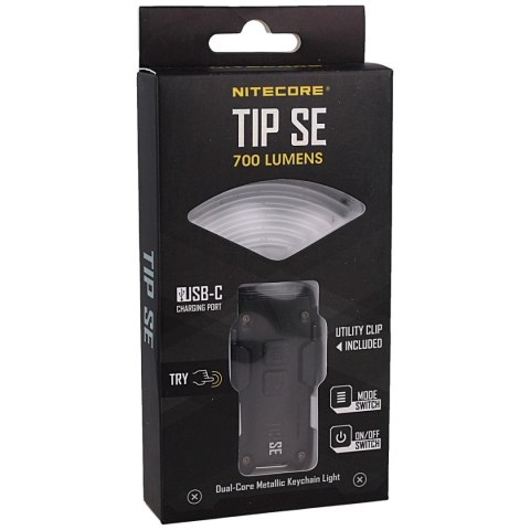 Latarka NiteCore TIP SE Hi-Tech Black 700 lm, Li-ion Battery/500mAh NiteCore
