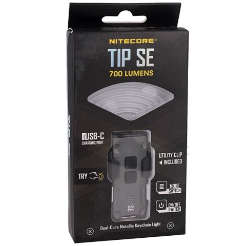 Latarka NiteCore TIP SE Metallic Gray 700 lm, Li-ion Battery/500mAh NiteCore