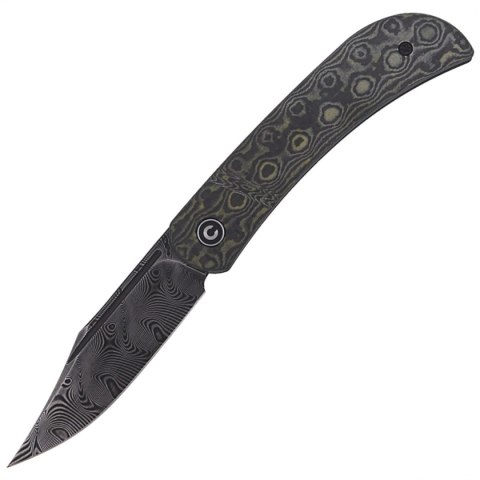 Nóż składany CIVIVI Appalachian Drifter Yellow G10 / Rose Pattern Carbon Fiber, Black Damascus (C2015DS-3) Civivi by WE Knife