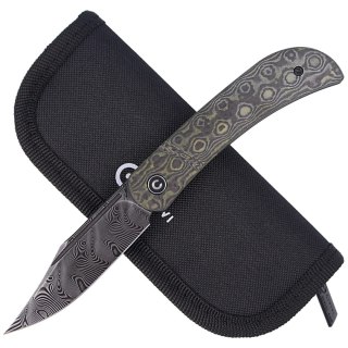 Nóż składany CIVIVI Appalachian Drifter Yellow G10 / Rose Pattern Carbon Fiber, Black Damascus (C2015DS-3) Civivi by WE Knife