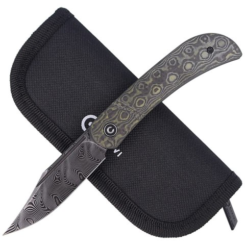 Nóż składany CIVIVI Appalachian Drifter Yellow G10 / Rose Pattern Carbon Fiber, Black Damascus (C2015DS-3) Civivi by WE Knife