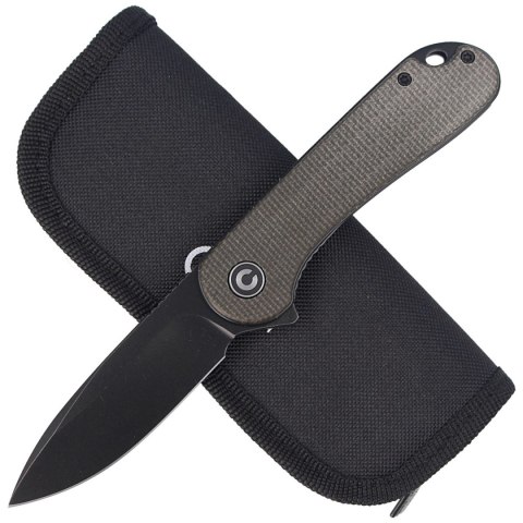 Nóż składany CIVIVI Elementum Flipper Green Micarta, Black Stonewashed (C907Z) Civivi by WE Knife