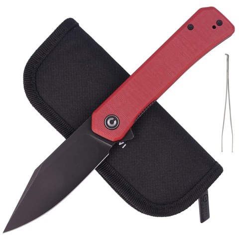 Nóż składany CIVIVI Relic Burgundy G10, Black Stonewashed Nitro-V (C20077B-2) Civivi by WE Knife