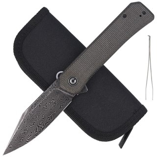 Nóż składany CIVIVI Relic Dark Green Micarta, Black Damascus (C20077B-DS1) Civivi by WE Knife