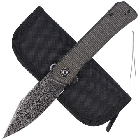 Nóż składany CIVIVI Relic Dark Green Micarta, Black Damascus (C20077B-DS1) Civivi by WE Knife