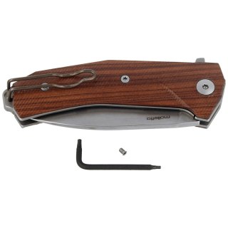 Nóż składany LionSteel KUR Santos Wood, Stonewashed Sleipner by Molletta (KUR ST) LionSteel