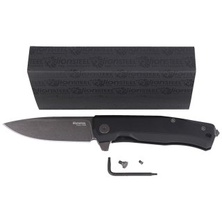 Nóż składany LionSteel Myto Black Aluminium, PVD/Stonewashed M390 by Molletta (MT01A BB) LionSteel