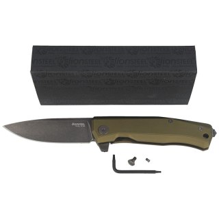 Nóż składany LionSteel Myto Green Aluminium, PVD/Stonewashed M390 by Molletta (MT01A GB) LionSteel