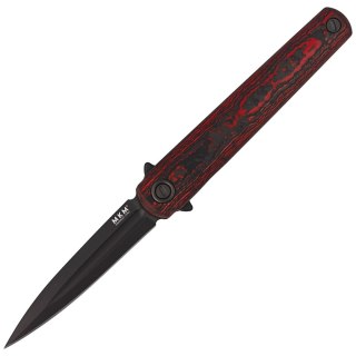 Nóż składany MKM Flame Dagger Red Lava Fat Carbon / Black Titanium, Black M390 by Michael Zieba (MK FL02-FCLTD) MKM - Maniago Knife Makers