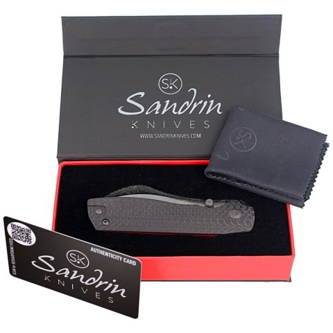 Nóż składany Sandrin Knives Torino V2 Carbon Fiber, Polyhedral Tungsten Carbide 71HRC Sandrin Knives by Turmond