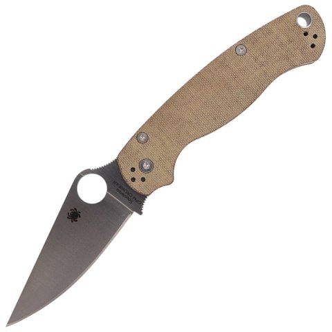 Nóż składany Spyderco Para Military 2 Brown Canvas Micarta, Satin CPM Cru-Wear by Sal, Eric Glesser (C81MPCW2) Spyderco Inc.