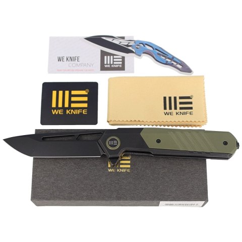 Nóż składany WE Knife Arsenal Black Titanium / Green G10, Black Stonewashed by Ostap Hel (WE20073-2) WE Knife