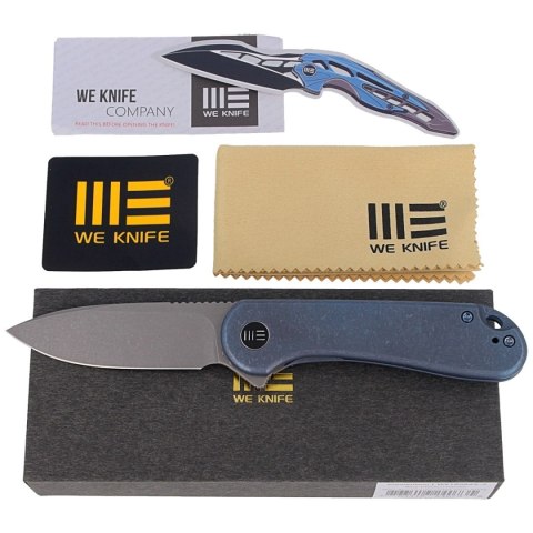Nóż składany WE Knife Elementum Blue Titanium, Gray Stonewashed CPM-20CV (WE18062X-2) WE Knife
