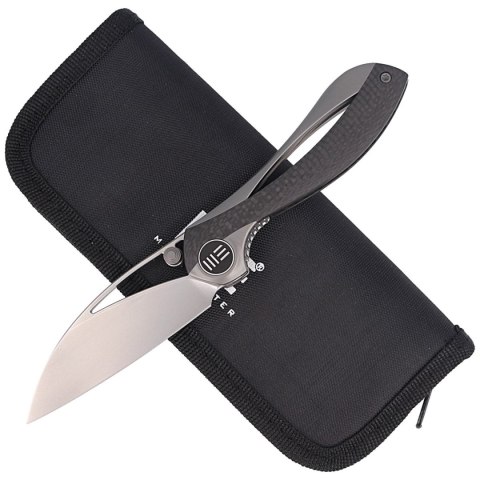 Nóż składany WE Knife Pleroma Gray Titanium / Carbon Fiber, Satin M390 by Elijah Isham (821A) WE Knife
