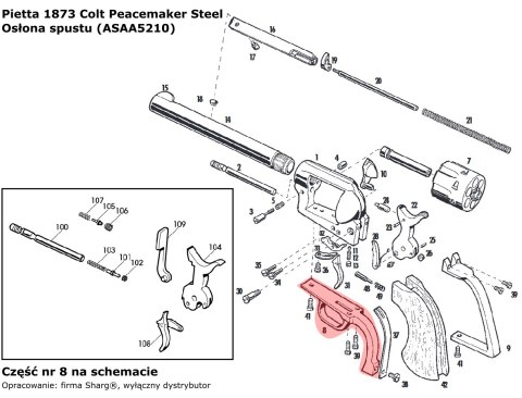 Osłona spustu rewolwer Pietta 1873 Colt Peacemaker (ASAA5210) Pietta Firearms