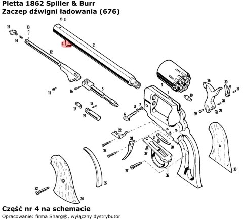 Zaczep dźwigni ładowania Pietta Colt 1851, Colt 1860, Colt 1861 (676) Pietta Firearms