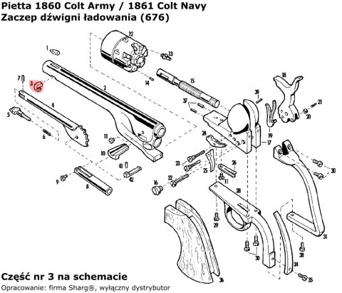Zaczep dźwigni ładowania Pietta Colt 1851, Colt 1860, Colt 1861 (676) Pietta Firearms