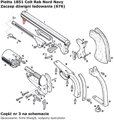 Zaczep dźwigni ładowania Pietta Colt 1851, Colt 1860, Colt 1861 (676) Pietta Firearms