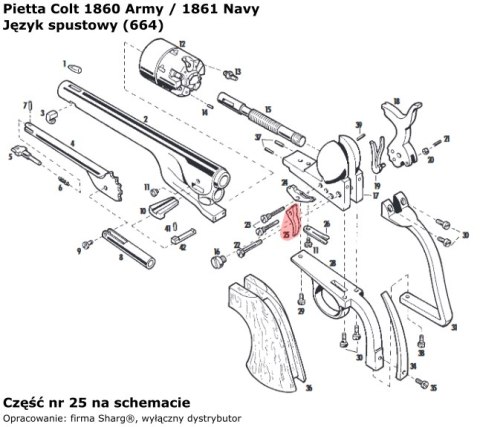 Język spustowy Pietta Colt Army 1860, Colt Navy 1861 (664) Pietta Firearms