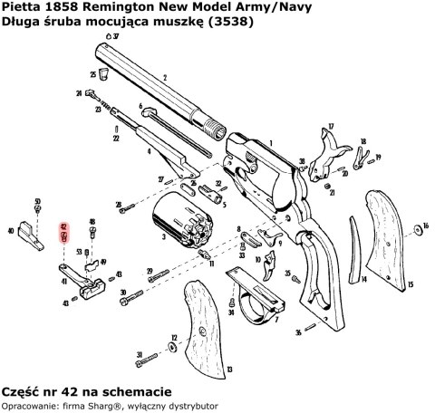 Krótka śruba mocująca muszkę Pietta Remington 1858 New Model Army/Navy Target (3538) Pietta Firearms
