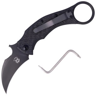 Nóż FOX Karambit Black Bird by Bastinelli Carbon Fiber / Gray Titanium, PVD Elmax (FX-591 TiCB) FOX