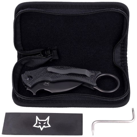 Nóż FOX Karambit Black Bird by Bastinelli Carbon Fiber / Gray Titanium, PVD Elmax (FX-591 TiCB) FOX