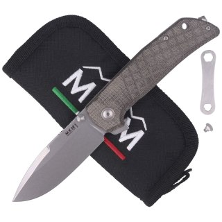 Nóż składany MKM Maximo Green Micarta, Stone Washed by Bob Terzuola (MK MM-GCT) MKM - Maniago Knife Makers