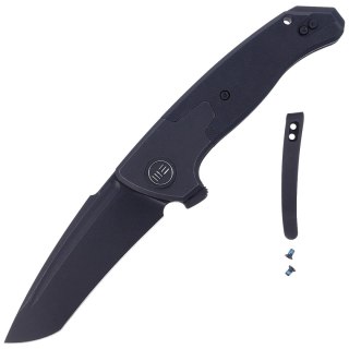 Nóż składany WE Knife Press Check Black Ti / Black G10, Black Stonewashed CPM 20CV by Allen Elishewitz (WE20078A-1) WE Knife