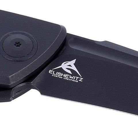 Nóż składany WE Knife Press Check Black Ti / Black G10, Black Stonewashed CPM 20CV by Allen Elishewitz (WE20078A-1) WE Knife