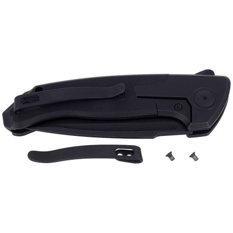 Nóż składany WE Knife Press Check Black Ti / Black G10, Black Stonewashed by Allen Elishewitz (WE20078B-1) WE Knife